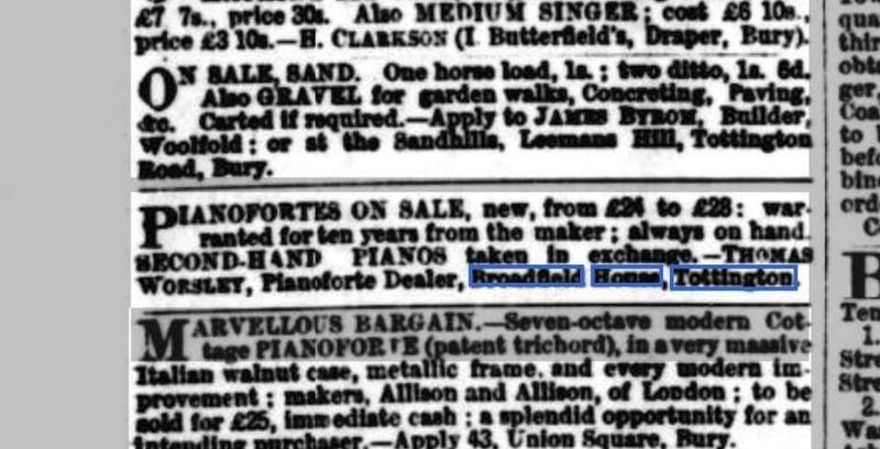Historic advertisement