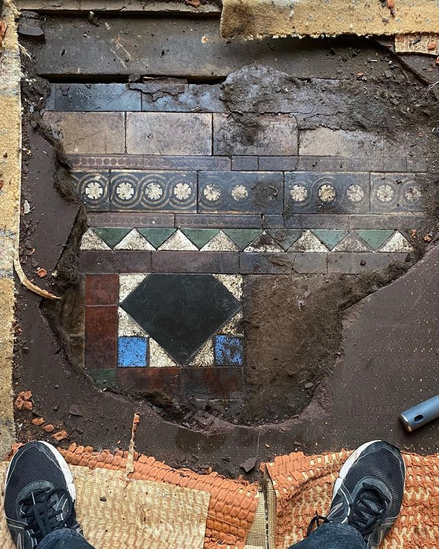 Original Victorian encaustic tiles uncovered