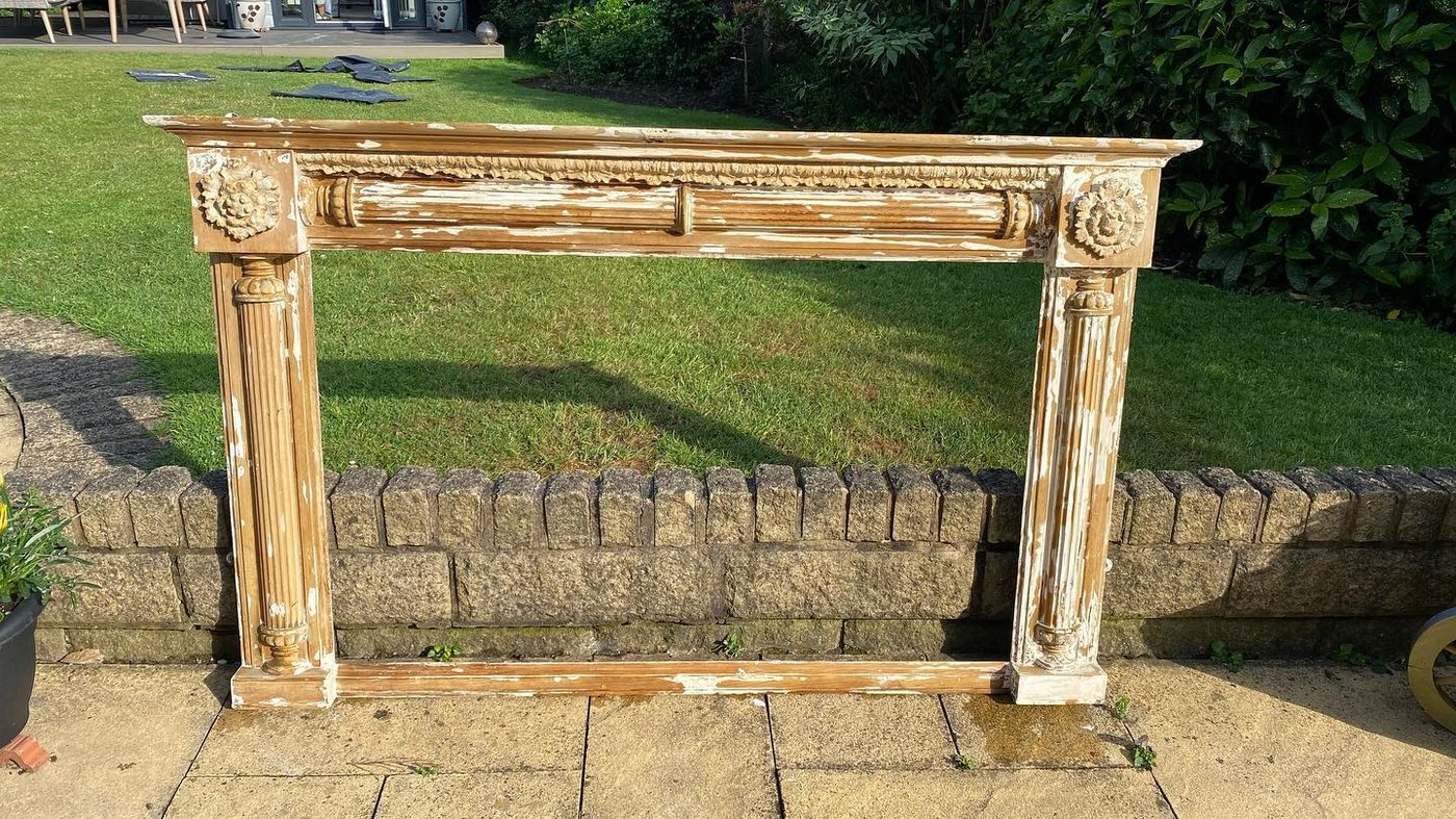 The 1860s mantel mirror, stripped back