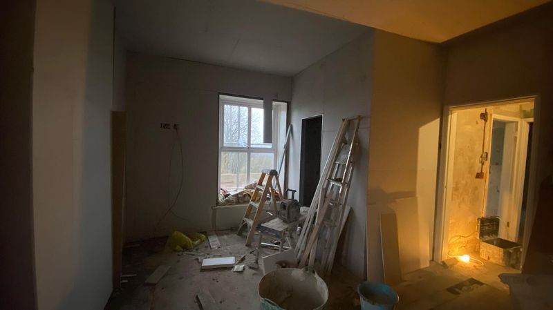 Plasterboard going up