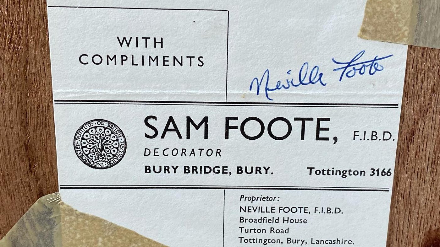 The Sam Foote With Compliments slip
