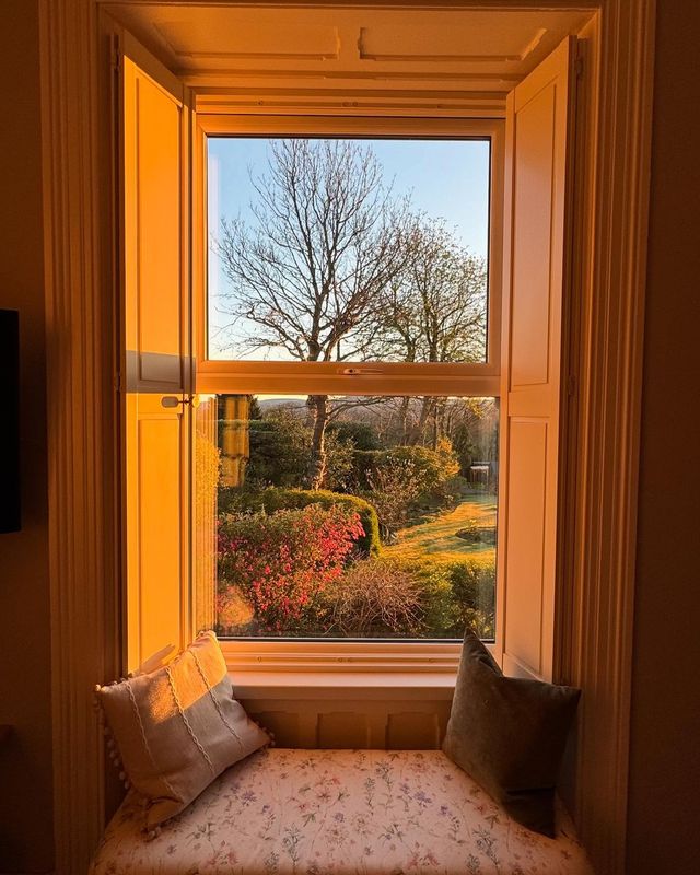 A window seat at golden hour